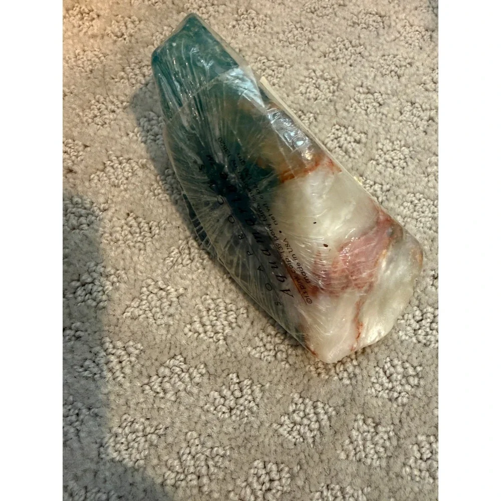 SoapRocks Aquamarine Gemstone Soap T.S. Pink Teal Crystal Rock 6oz New Sealed